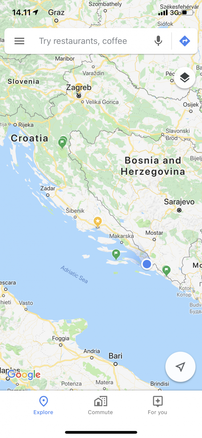 クロアチアとボスニア・ヘルツェゴヴィナ周辺の地図